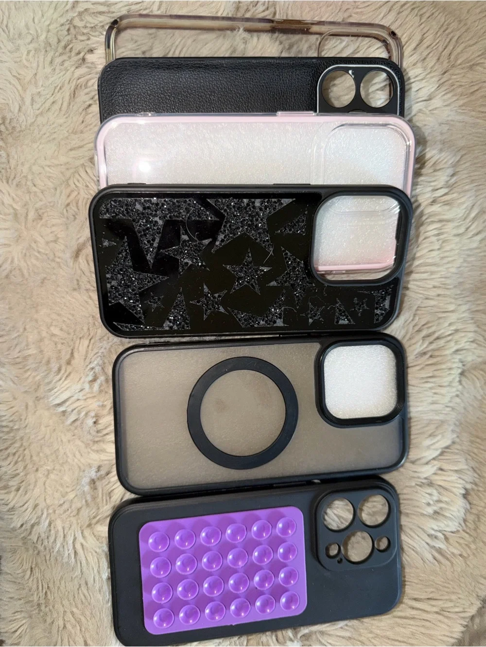 Apple Phone Case Set - Black, Pink, Purple, Clear, White
